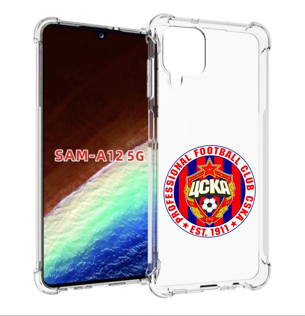 

Чехол MyPads ФК ЦСК логотип для Samsung Galaxy A12 (SM-A125F) 2020/21/A12 Nacho SM-A127F, Прозрачный, Tocco