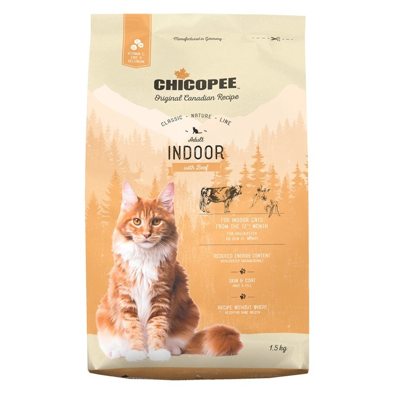 фото Сухой корм для кошек chicopee cnl cat adult indoor, говядина, 1.5кг