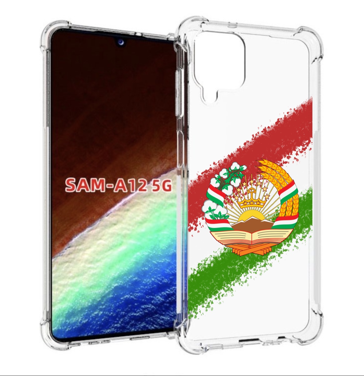 

Чехол MyPads герб флаг Таджикистана для Samsung Galaxy A12 (SM-A125F) 2020/21, Прозрачный, Tocco