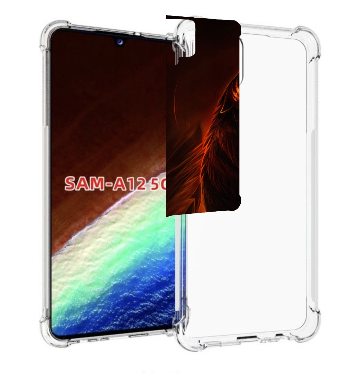 

Чехол MyPads волчара с огнем внутри для Samsung Galaxy A12 (SM-A125F) 2020/21, Прозрачный, Tocco