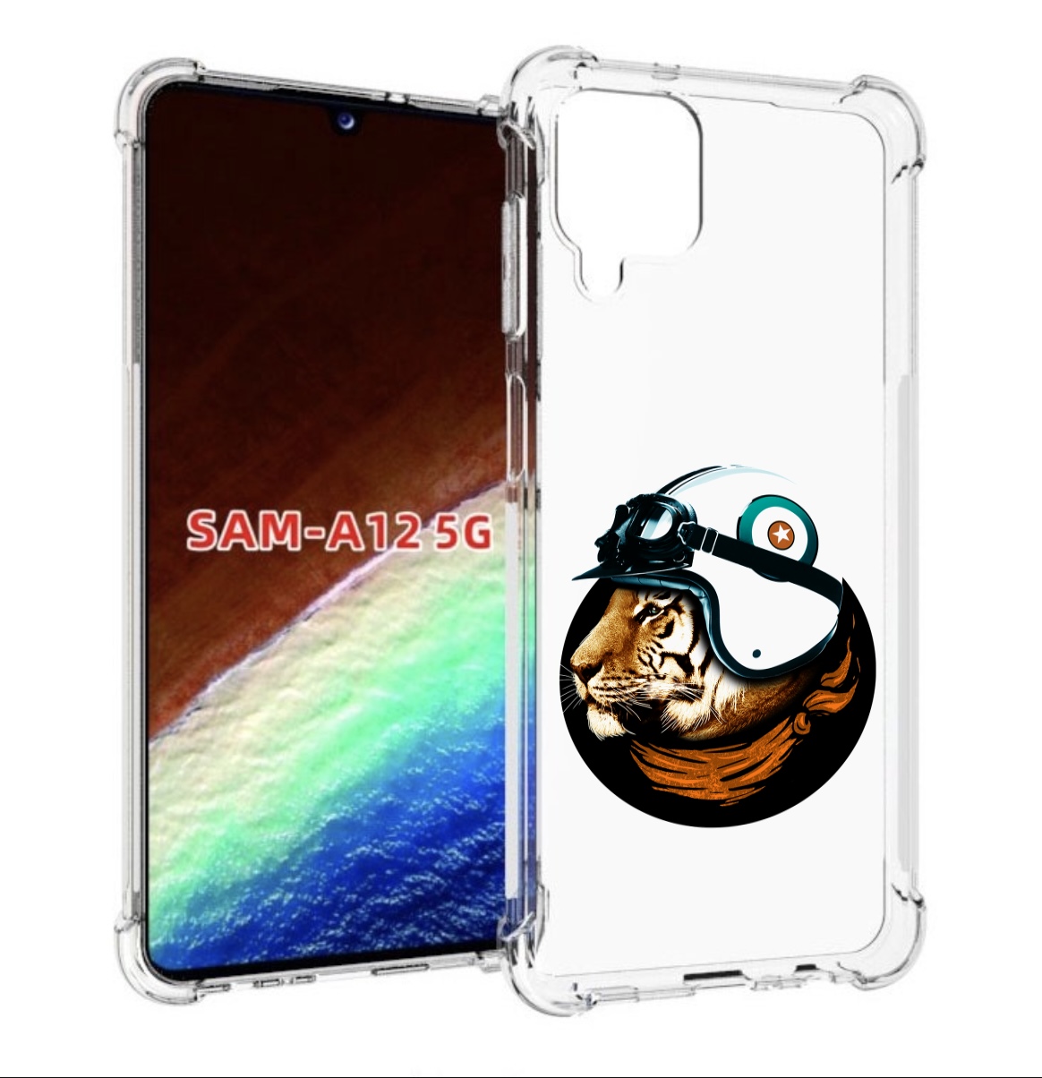 

Чехол MyPads Тигр в шлеме для Samsung Galaxy A12 (SM-A125F) 2020/21/A12 Nacho SM-A127F, Прозрачный, Tocco