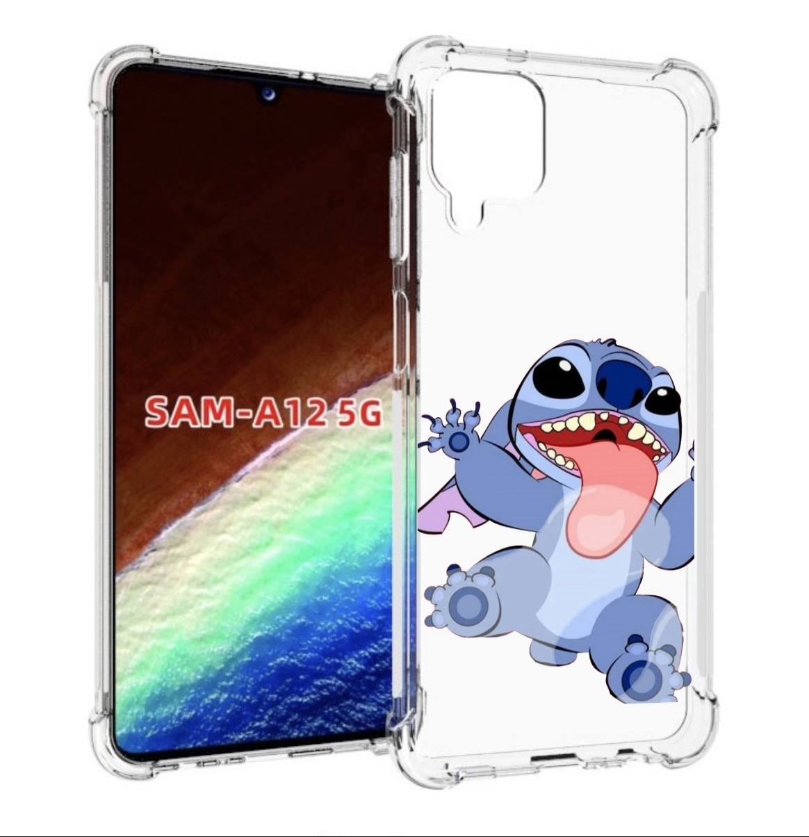 

Чехол MyPads большой-стич для Samsung Galaxy A12 (SM-A125F) 2020/21/A12 Nacho SM-A127F, Прозрачный, Tocco