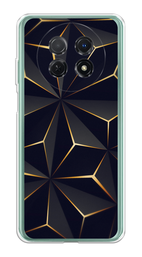 

Чехол на Huawei Nova Y91 "Черные полигоны", Золотистый;черный, 6121650-3