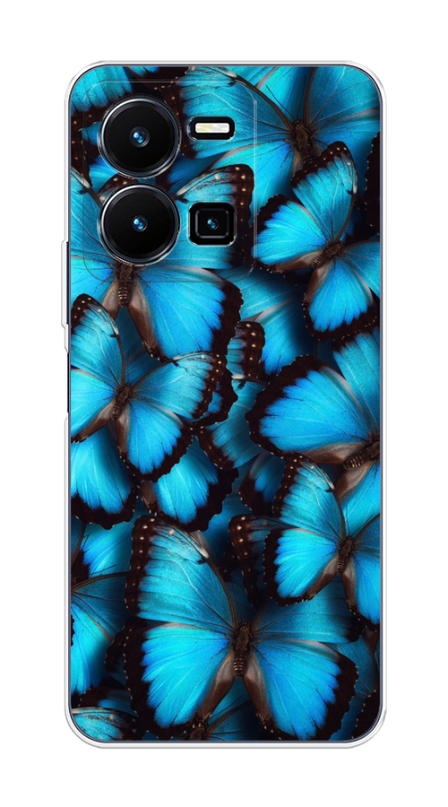 

Чехол на Vivo Y35 4G "Тропическая бабочка 2", Голубой;черный, 267250-1