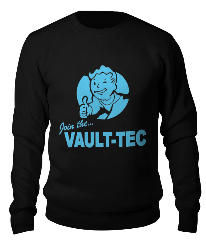 

Свитшот унисекс Printio Fallout vault-tec черный M, Fallout vault-tec