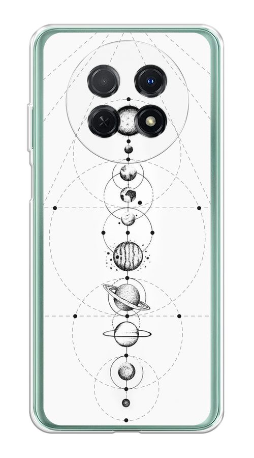 

Чехол на Huawei Nova Y91 "Парад планет", Серый, 6121650-2