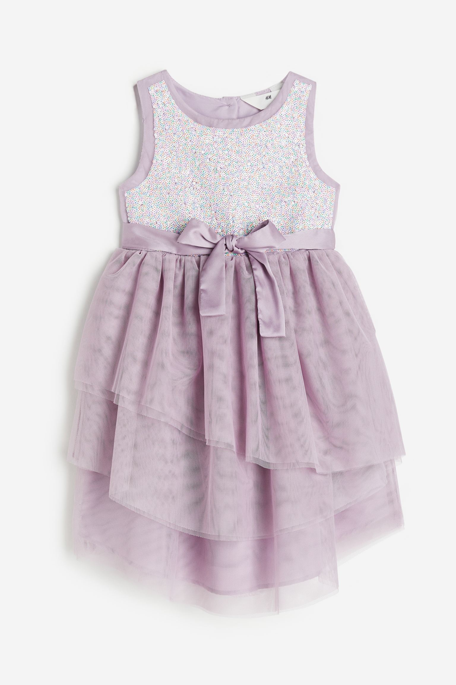 Платье из тюля с пайетками H&M для девочек 116 Лиловый/блестки (доставка из-за рубежа)