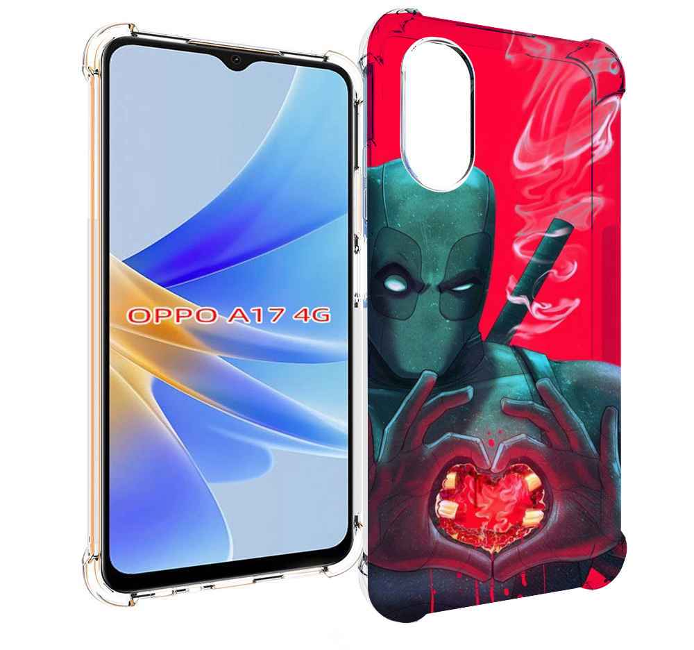 

Чехол MyPads дедпул-в-сердце для OPPO A17, Прозрачный, Tocco