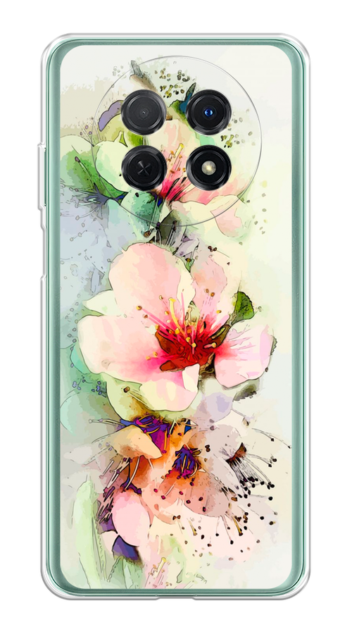 

Чехол на Huawei Nova Y91 "Нежные цветы", Зеленый;розовый, 6121650-2