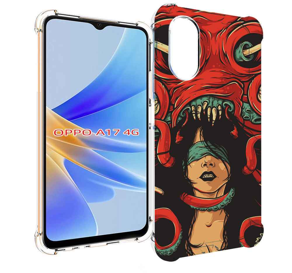 

Чехол MyPads девушку-съедает-осьминог для OPPO A17, Прозрачный, Tocco
