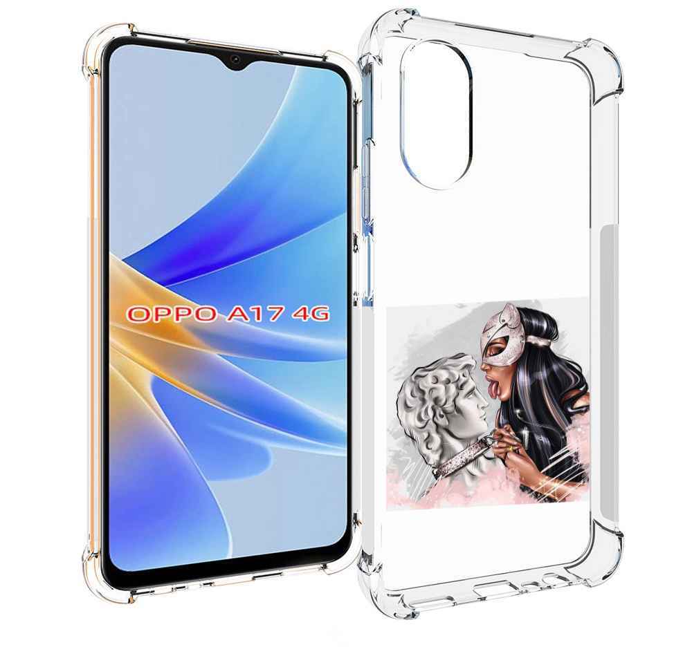 

Чехол MyPads девушка-флирт женский для OPPO A17, Прозрачный, Tocco