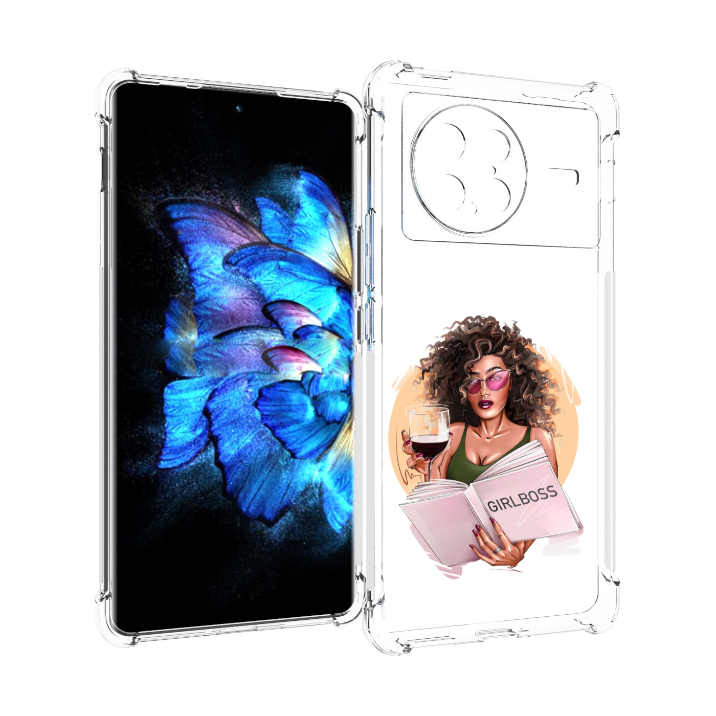 

Чехол MyPads Girlboss with wine_ Etsy женский для Vivo X, Прозрачный, Tocco