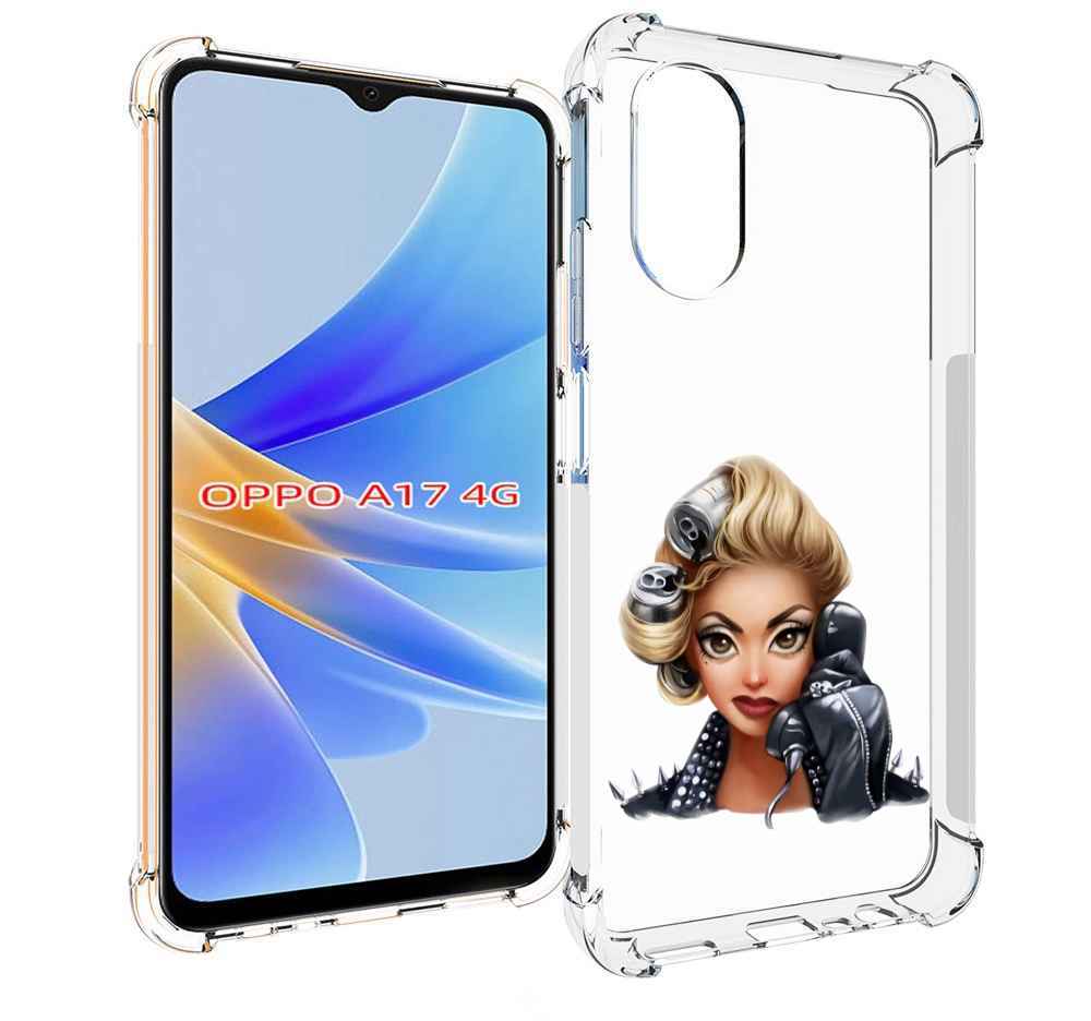 

Чехол MyPads девушка-смайлик-с-телефоном женский для OPPO A17, Прозрачный, Tocco