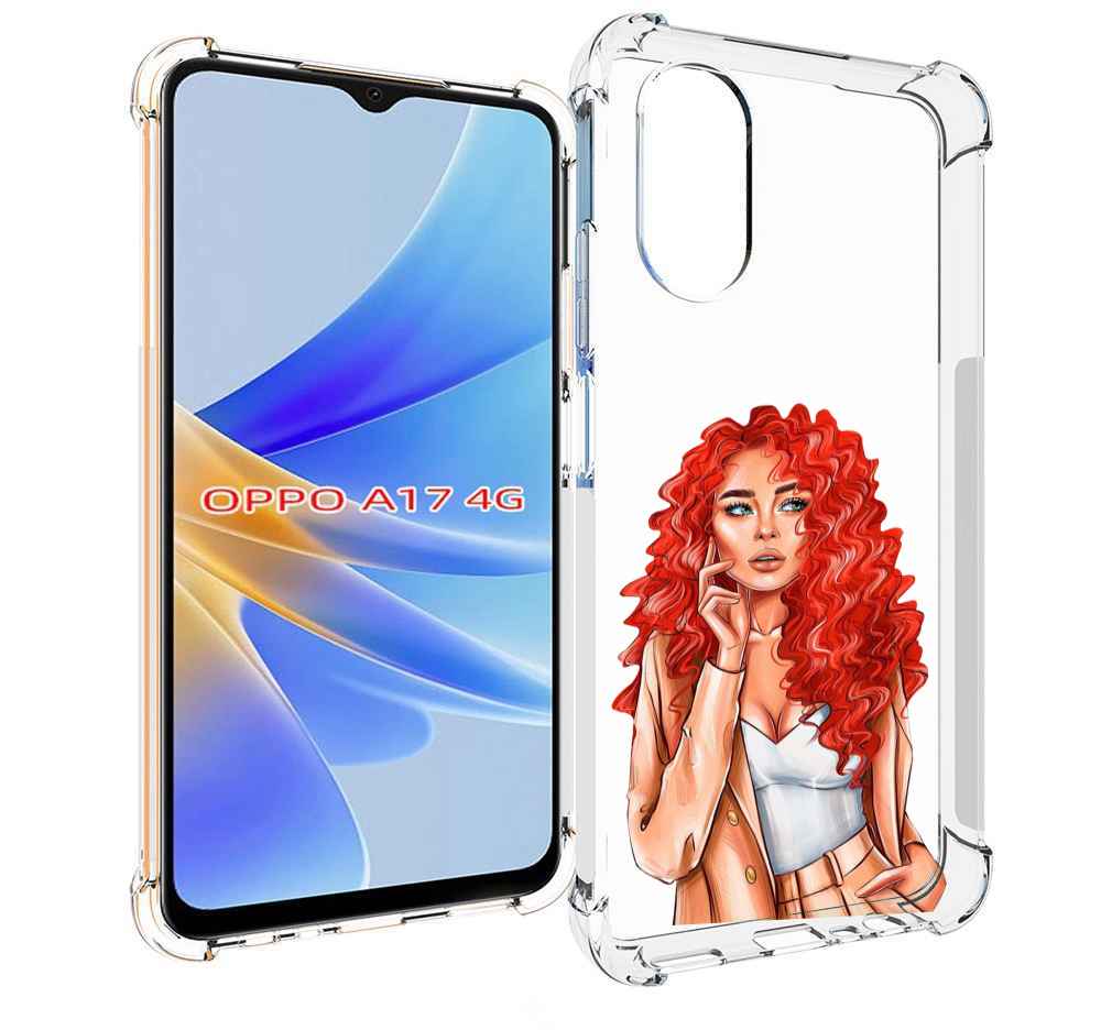 

Чехол MyPads девушка-с-яркими-волосами женский для OPPO A17, Прозрачный, Tocco
