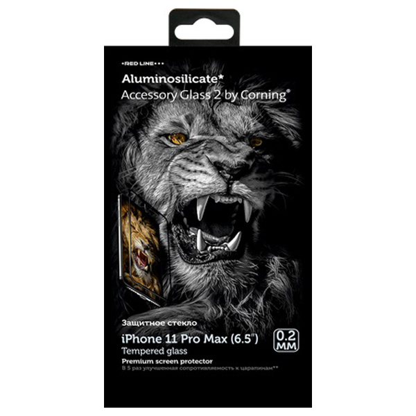 

Защитное стекло Red Line Corning для iPhone 11 Pro Max, 0.2мм T.glass, Corning для iPhone 11 Pro Max, 0.2мм T.glass