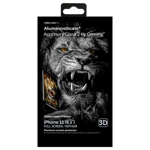 

Защитное стекло Red Line Corning для iPhone 11, FS(3D) T.glass черный, Corning для iPhone 11, FS(3D) T.glass черный
