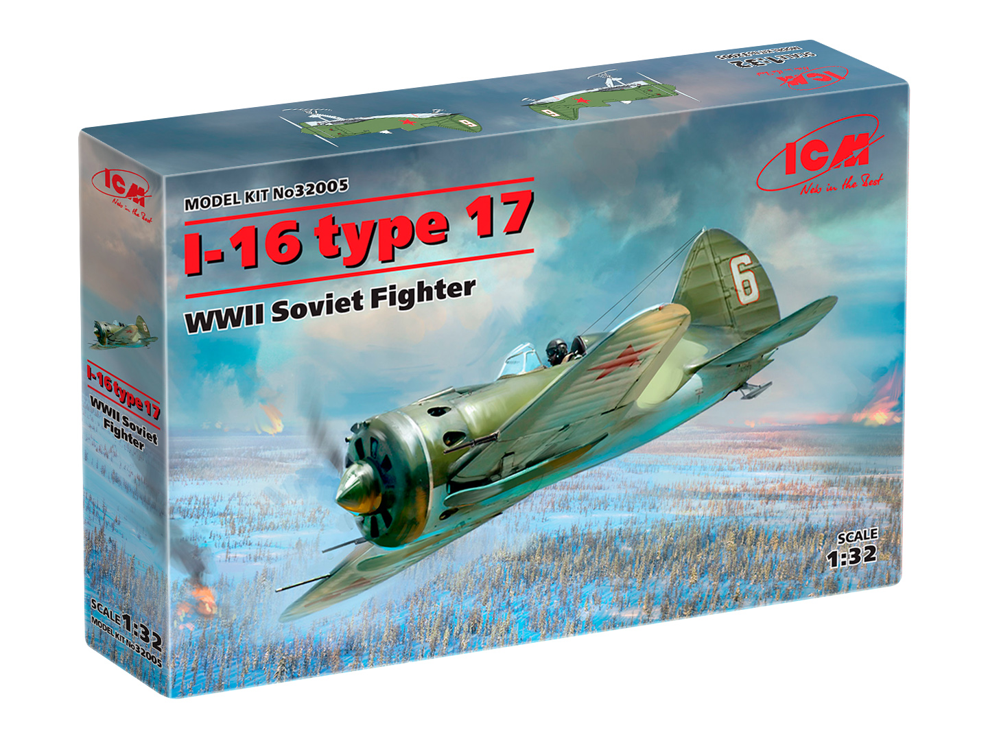 

Сборная модель ICM 1/32 И-16 тип 17, Советский истребитель II МВ 32005