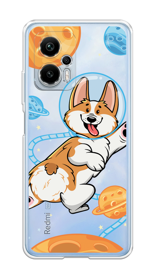 

Чехол на Xiaomi Redmi Note 12T Pro "Корги-космонавт", Голубой;бежевый;белый, 319150-1