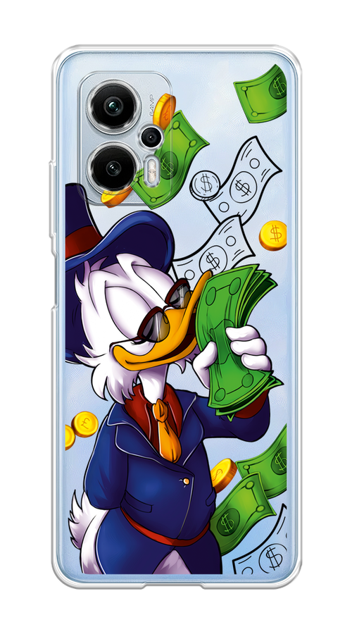 

Чехол на Xiaomi Redmi Note 12T Pro "Scrooge McDuck with Money", Синий;зеленый;белый, 319150-6