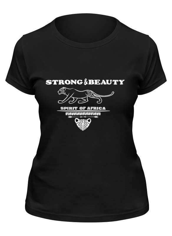 

Футболка женская Printio Strong & beauty черная M, Черный, Strong & beauty