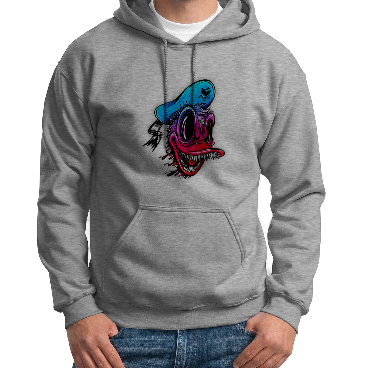 

Худи унисекс CoolPodarok Мультфильмы Дональд Дак Зубастый белое 48 RU, CX48S015905