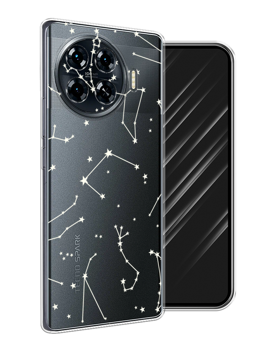 

Чехол Awog на Tecno Spark 20 Pro Plus "Созвездия", Прозрачный;серый;бежевый, 305050-1