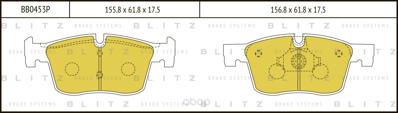 Тормозные колодки BLITZ передние BB0453P 100057024403