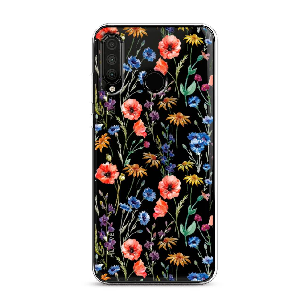 фото Чехол awog "маки и васильки фон" для huawei p30 lite