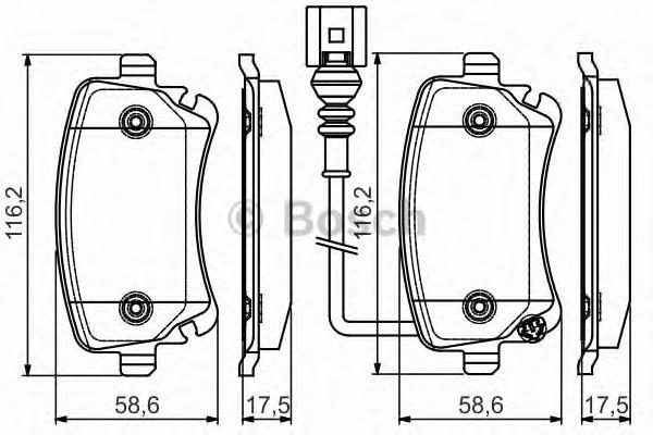 

Тормозные колодки Bosch задние с датчиком износа для Volkswagen T5, Multivan 986495094