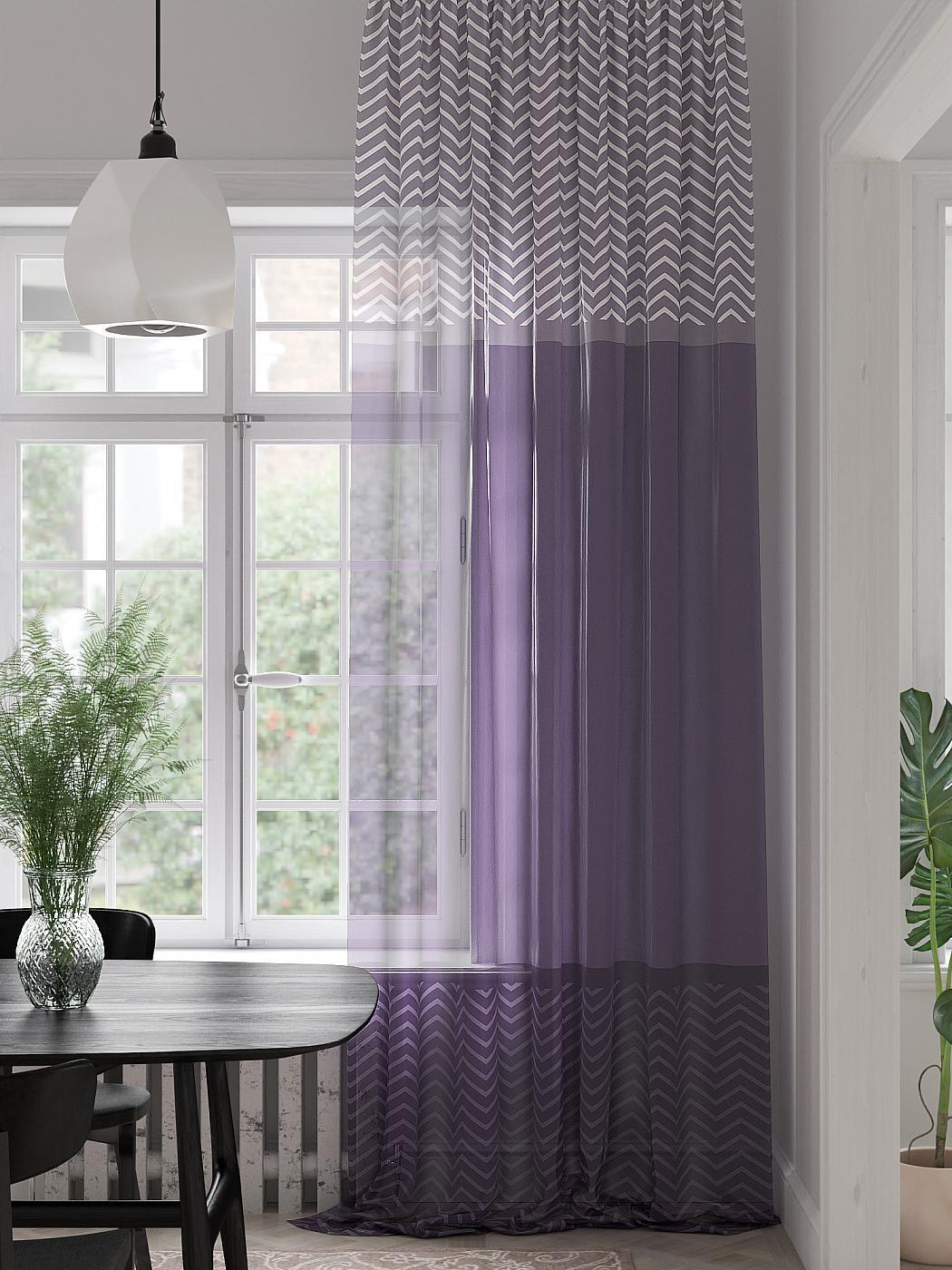 

Тюль AT HOME Ферекис (фиолетовый) высота 280 см, ширина 150 см, Белый, 974313