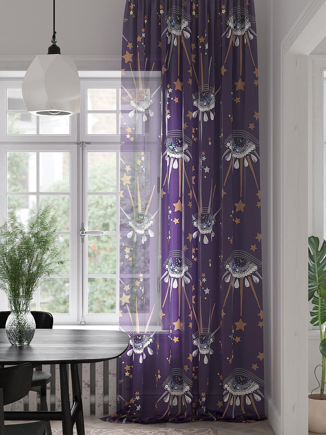 

Тюль AT HOME Колтерс (фиолетовый) высота 280 см, ширина 150 см, Белый, 974261