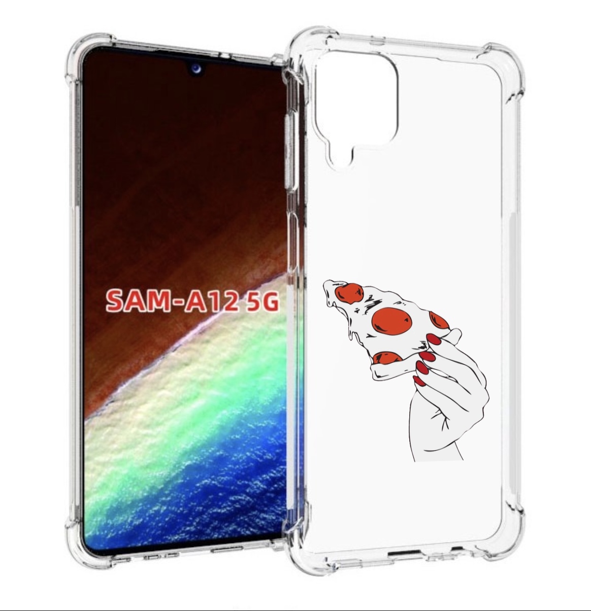 

Чехол MyPads белая-пицца для Samsung Galaxy A12 (SM-A125F) 2020/21/A12 Nacho SM-A127F, Прозрачный, Tocco