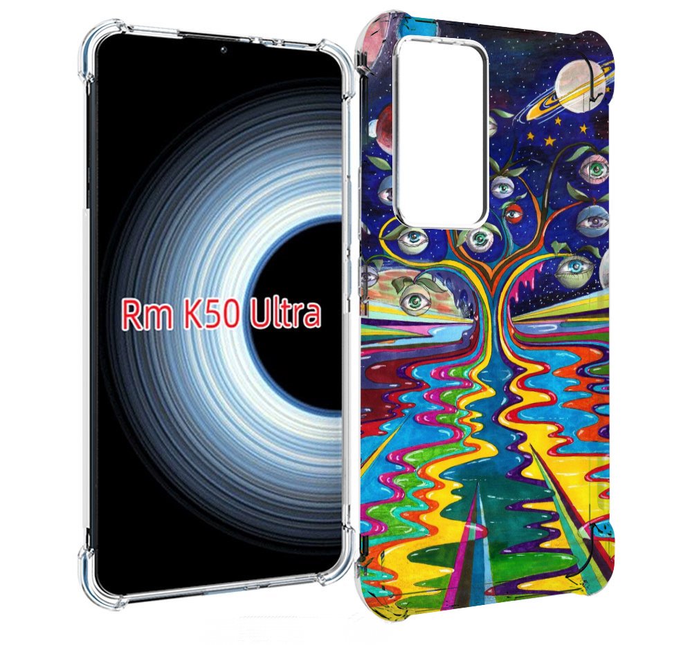Чехол MyPads дерево с глазами акварель для Xiaomi 12T / Redmi K50 Ultra