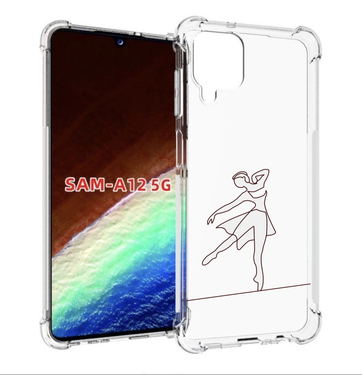 

Чехол MyPads балерина-белая для Samsung Galaxy A12 (SM-A125F) 2020/21/A12 Nacho SM-A127F, Прозрачный, Tocco