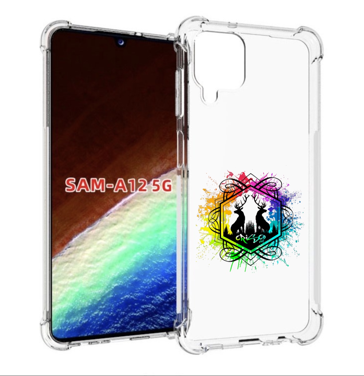 

Чехол MyPads арт-с-оленями для Samsung Galaxy A12 (SM-A125F) 2020/21/A12 Nacho SM-A127F, Прозрачный, Tocco