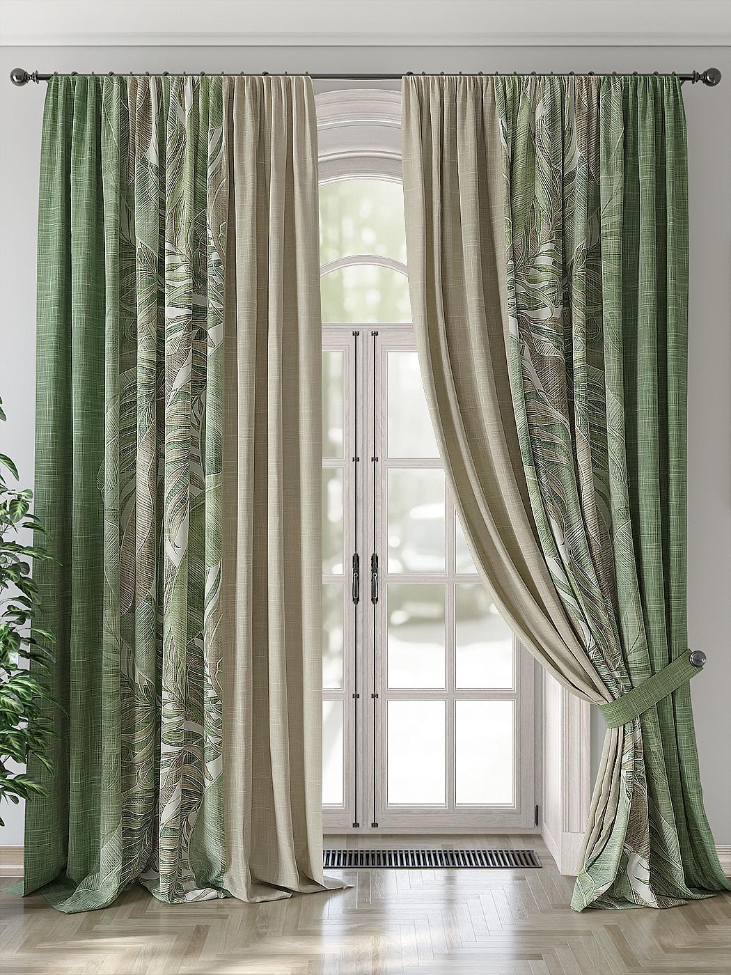

Комплекты штор AT HOME Ритренис высота 260 см, ширина 220 см, Бежевый, 953108