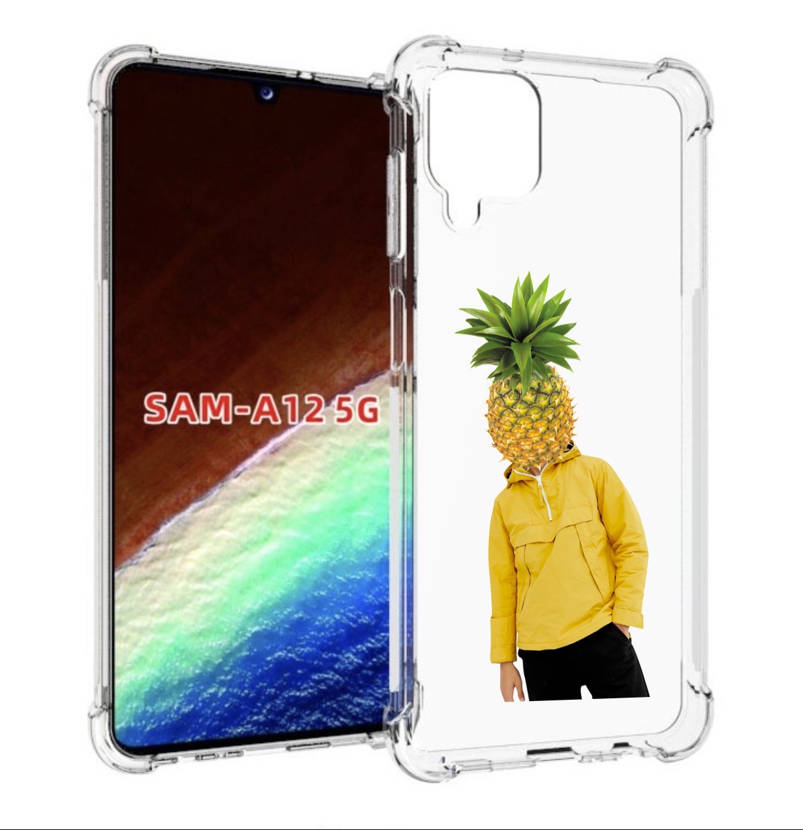 

Чехол MyPads ананасовая-голова для Samsung Galaxy A12 (SM-A125F) 2020/21, Прозрачный, Tocco