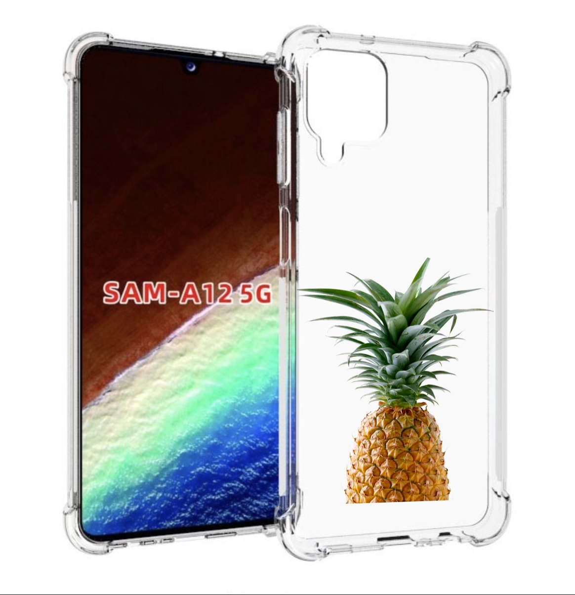 

Чехол MyPads ананас для Samsung Galaxy A12 (SM-A125F) 2020/21/A12 Nacho SM-A127F, Прозрачный, Tocco