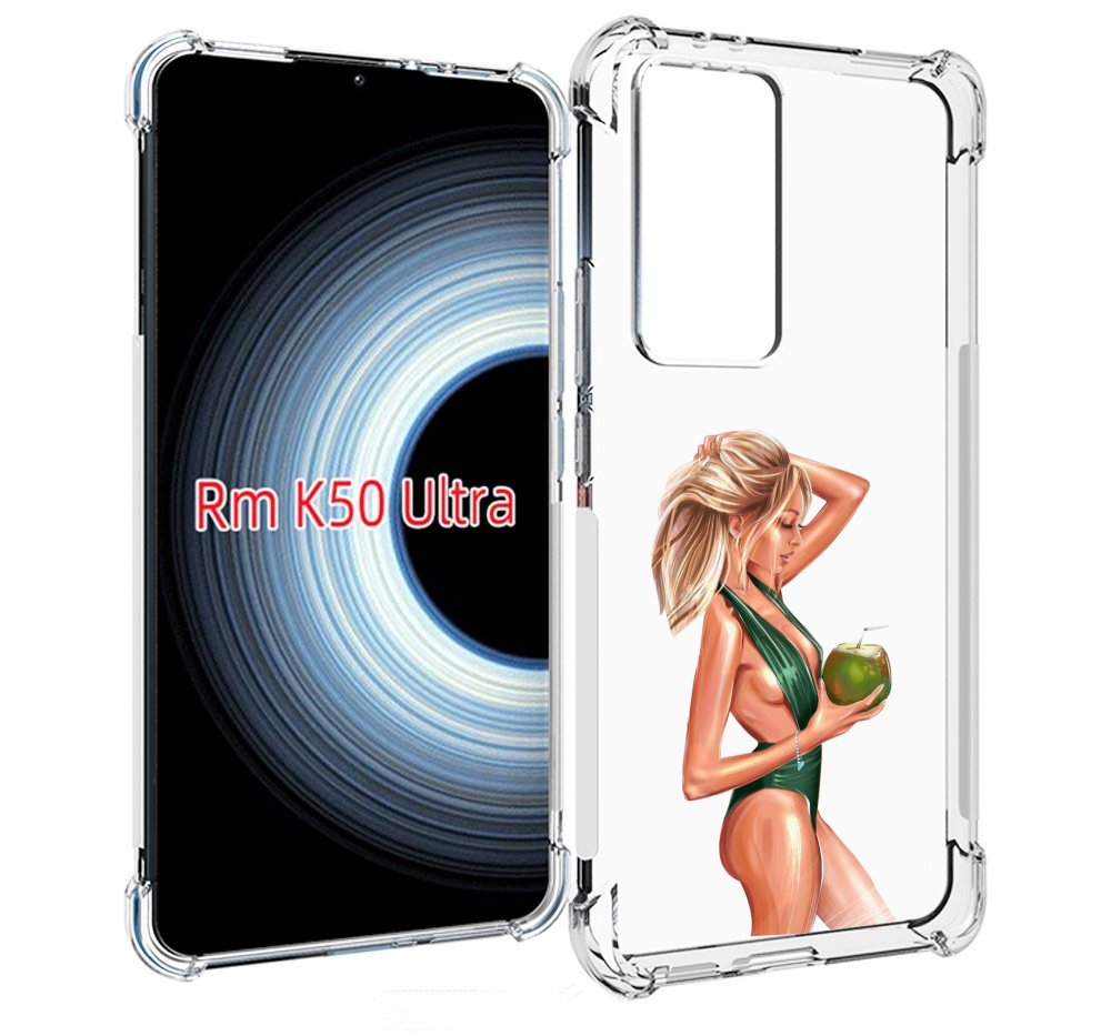 Чехол MyPads девушка-с-кокосом-в-зеленом-купальнике женский для Xiaomi 12T
