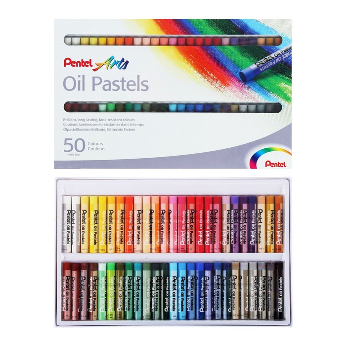 

Пастель масляная, 50 цветов, Pentel, 8/60мм, в картоне, Разноцветный