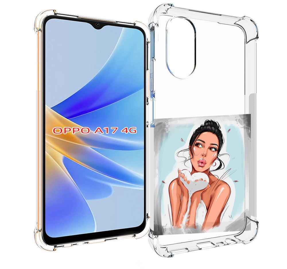 

Чехол MyPads девушка-с-пеной женский для OPPO A17, Прозрачный, Tocco