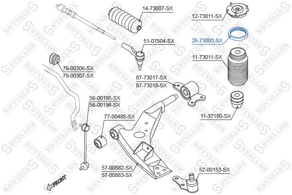 

подшипник опоры аморт. Daewoo Evanda 02> Stellox 2673003sx