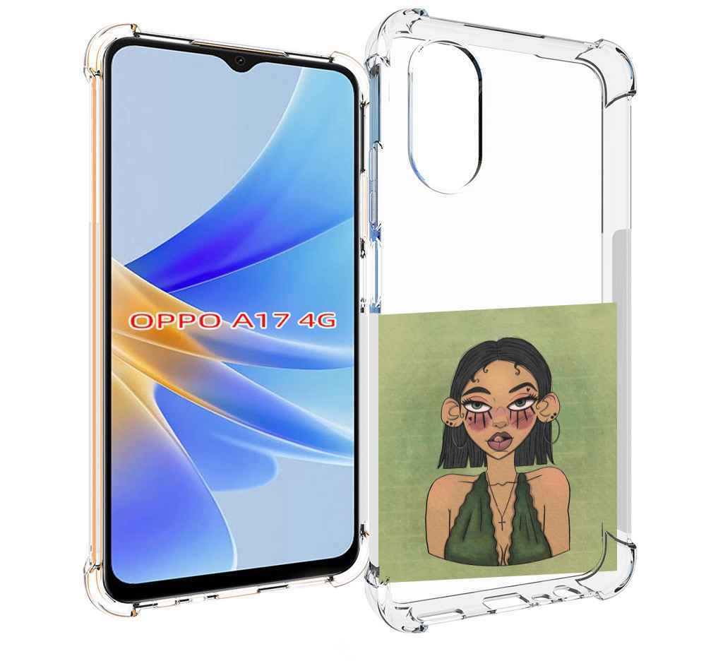 

Чехол MyPads девушка-с-каре-и-тату для OPPO A17, Прозрачный, Tocco