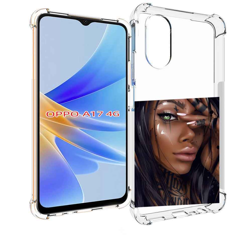 

Чехол MyPads девушка-с-зелеными-глазами-яркими для OPPO A17, Прозрачный, Tocco