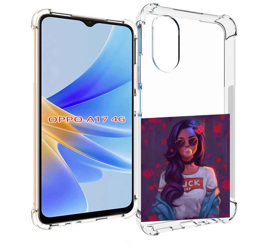 

Чехол MyPads девушка-с-жвачкой женской для OPPO A17, Прозрачный, Tocco