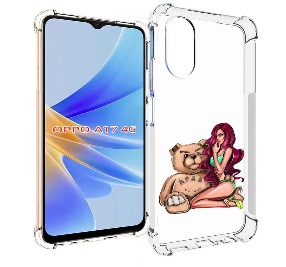 

Чехол MyPads девушка-с-большим-плюшевым-мишкой для OPPO A17, Прозрачный, Tocco