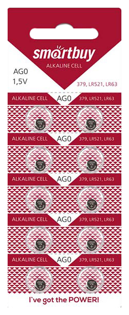 

Батарея Smartbuy SBBB-AG0-10B, AG0-10B часовая (SBBB-AG0-10B)