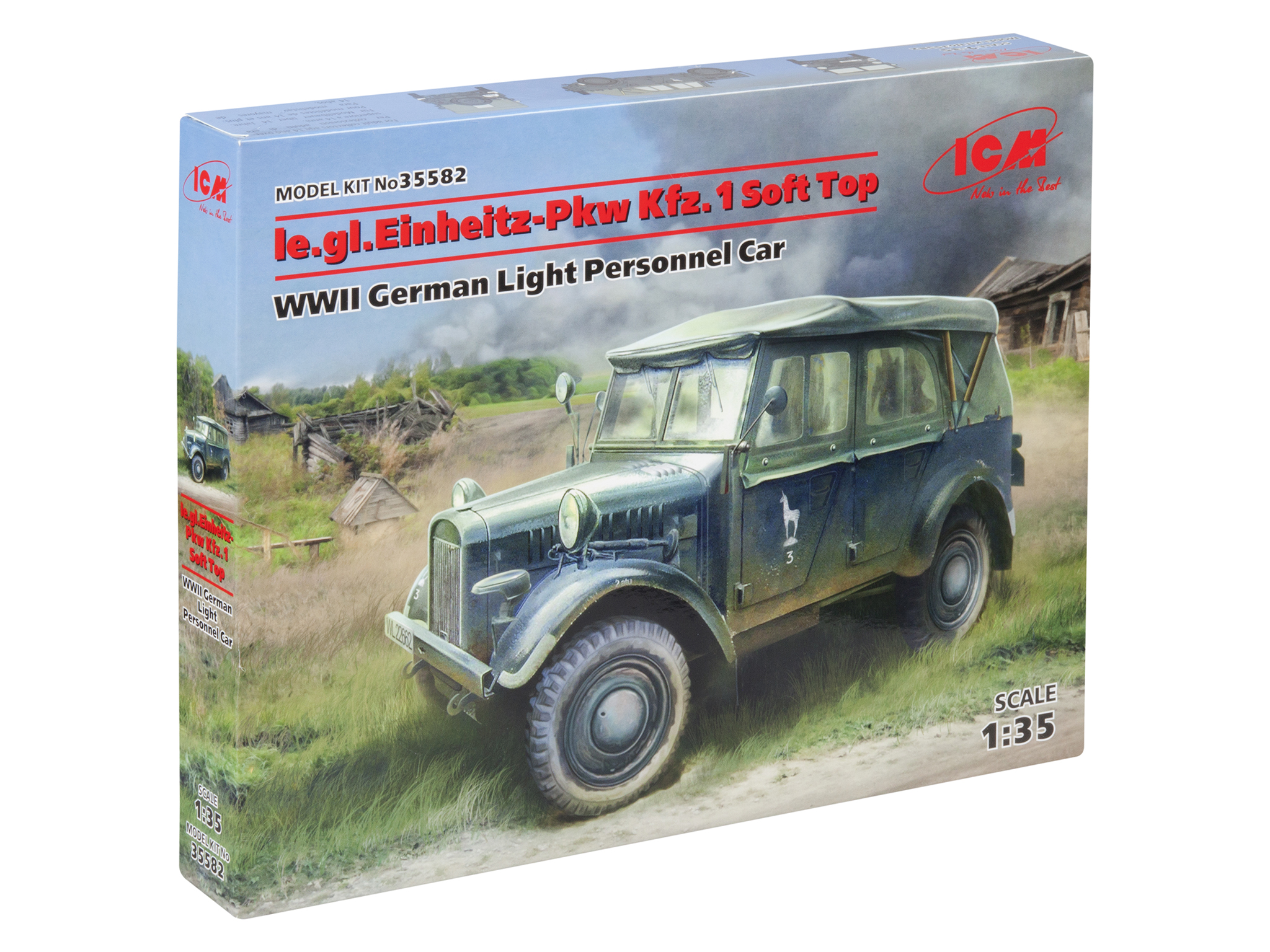 фото Сборная модель icm 1/35 legl einheitz-pkw kfz1 с тентом герман легк внедорож авто i iмв