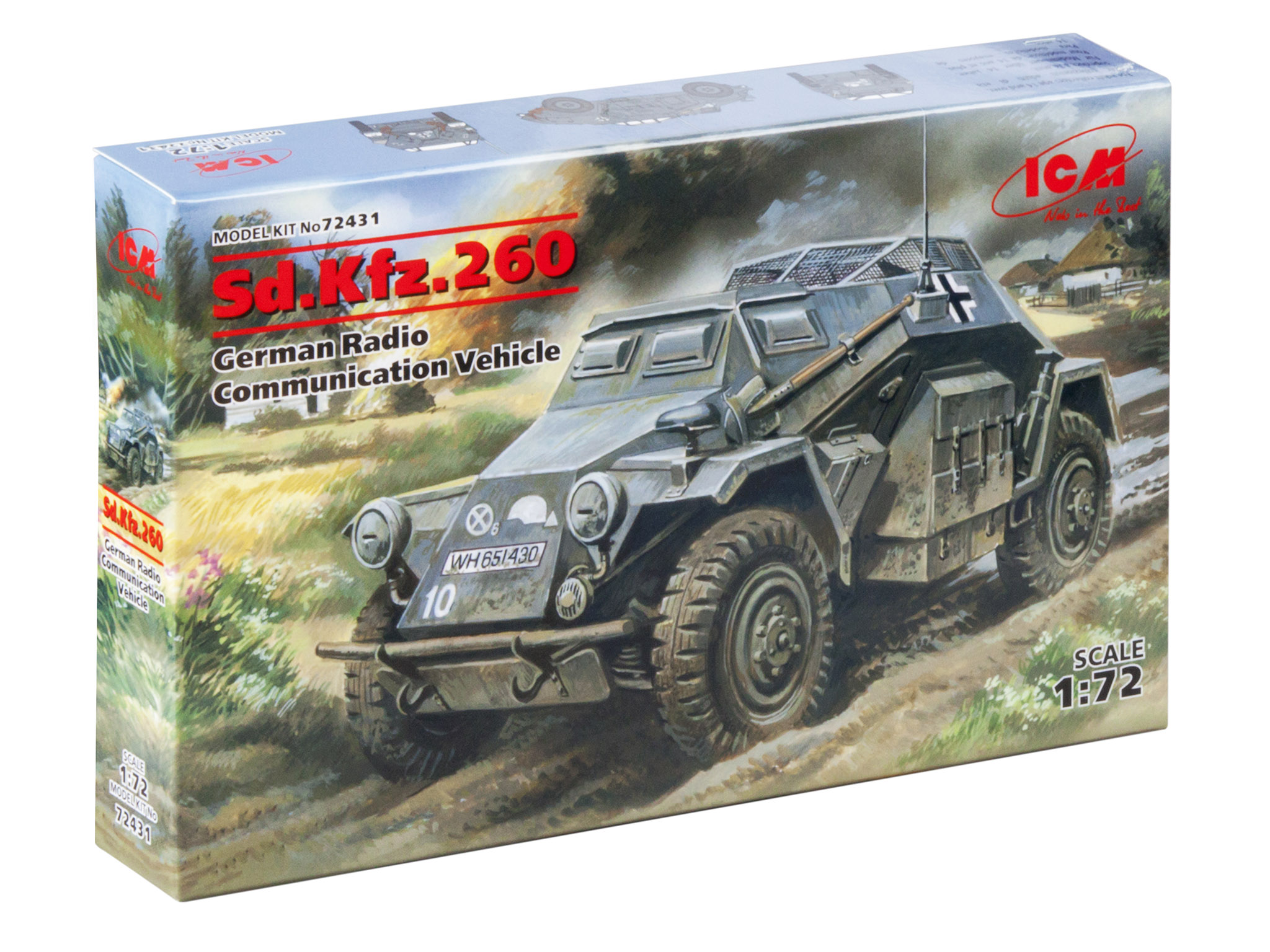 фото Сборная модель icm 1/72 германский бронеавтомобиль радиосвязи sd.kfz.260 72431