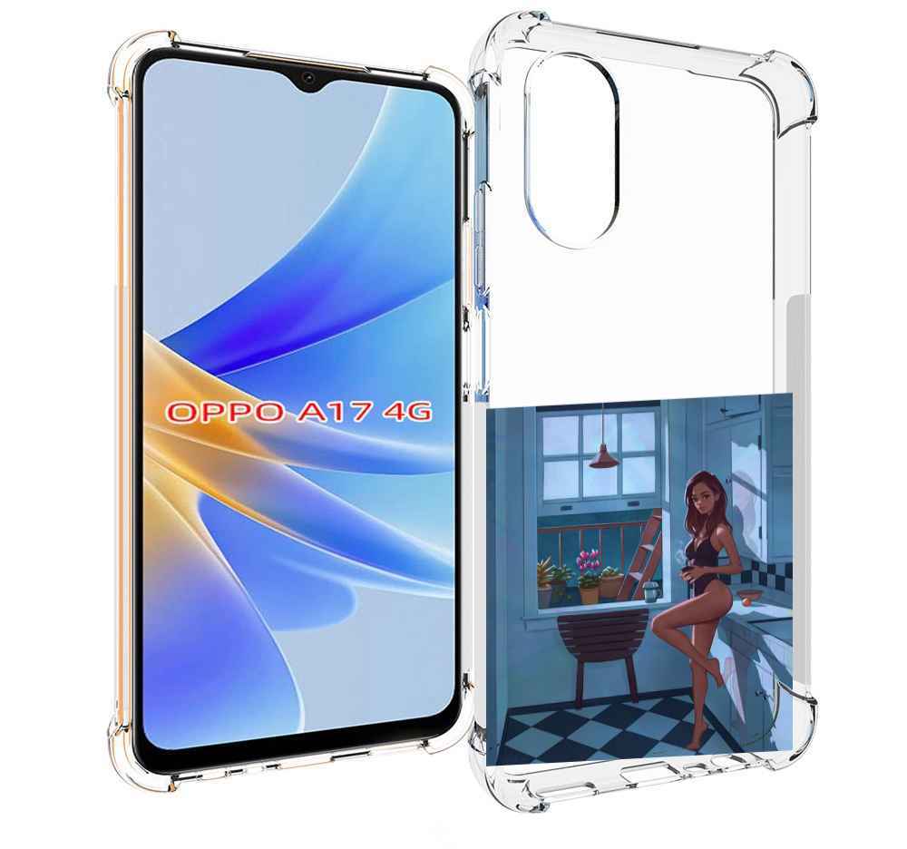

Чехол MyPads девушка-на-кухне для OPPO A17, Прозрачный, Tocco